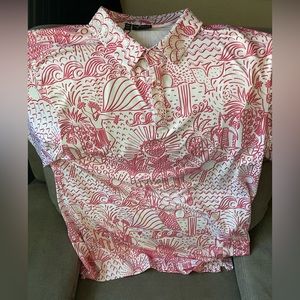 Yatta Golf Polo, White, Pink, XXL